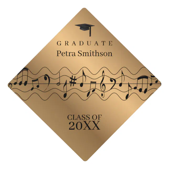 Musical Scale With Notes Graduation Cap Topper | Zazzle