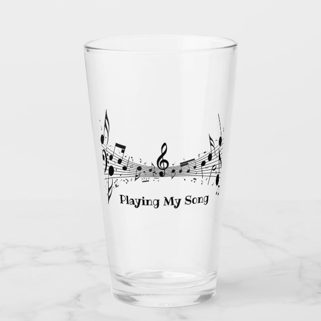 Musical Score Design Drinking Glass (Front)