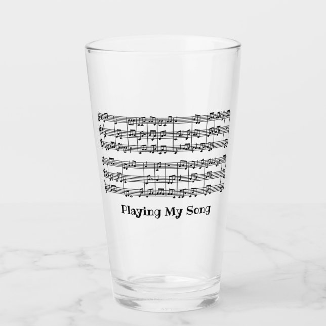 Musical Score Design Drinking Glass (Front)