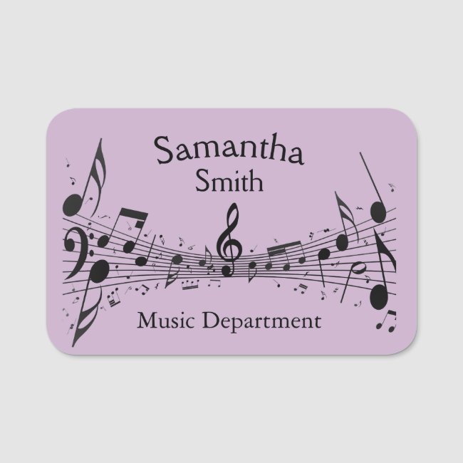 Musical Score Design Name Tag