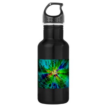 Musical Score On An Abstract Background Stainless Steel Water Bottle by Iggys_World at Zazzle