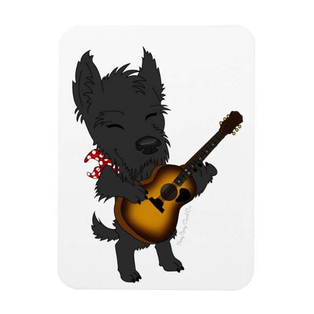 Musical Scottie Magnet (Vertical)