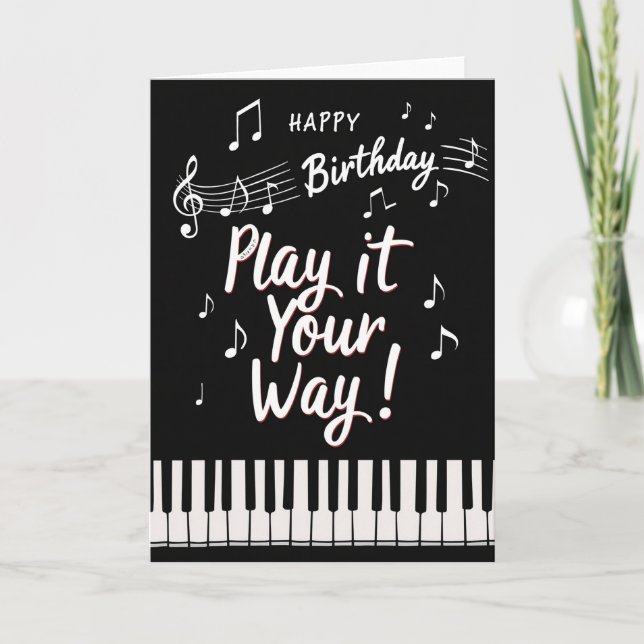 Musical Script Birthday Card (Front)
