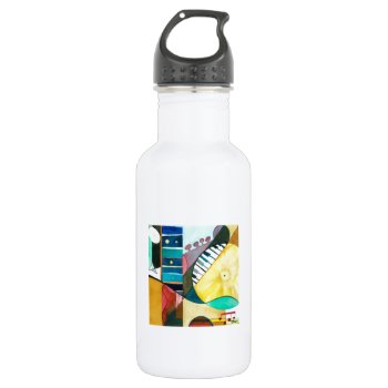 Musical Series - Guitar Tracks Stainless Steel Water Bottle by marcoimage at Zazzle