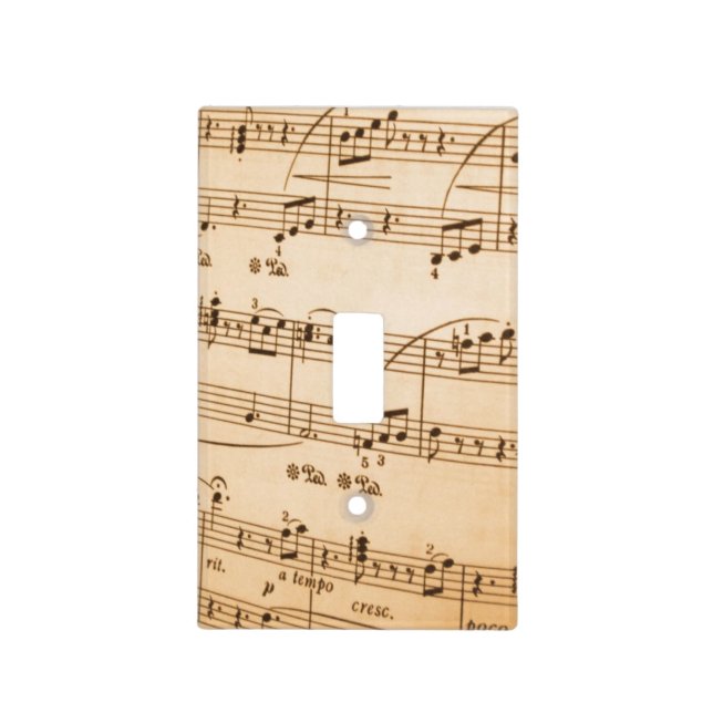 Musical Sheet Light Switch Plate (Front)