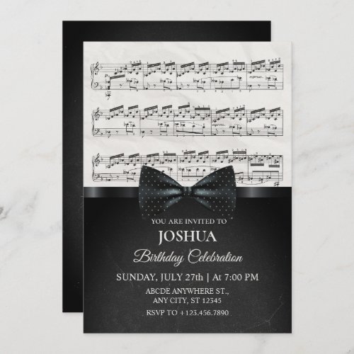 Musical sheet notes Invitation