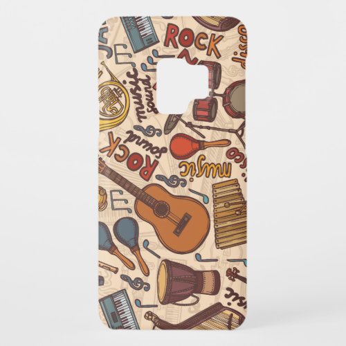 Musical Sketch Colorful Vintage Seamless Case_Mate Samsung Galaxy S9 Case