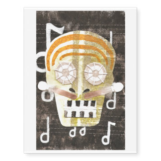 Musical Skull Temporary Tattoo