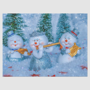 musical snow people tissue paper