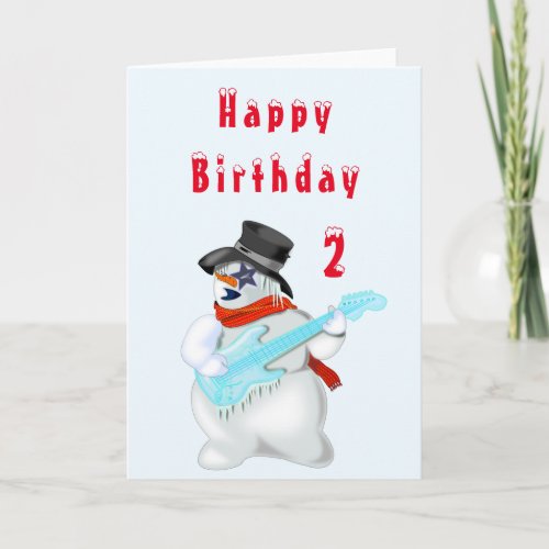 Musical Snowman Baby Birthday Card