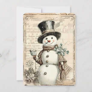 Musical Snowman Cheer – Vintage Christmas Holiday Card