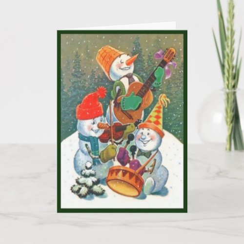 Musical Snowmen Custom Greetings Card