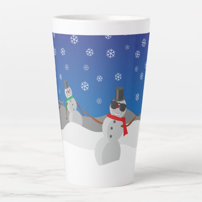 Musical Snowmen Latte Mug (Front)
