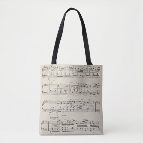 Musical song sheet melody tote bag