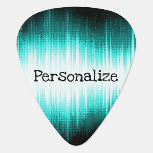 Musical Sound Wave Teal Design - Guitar 🎸 Pick