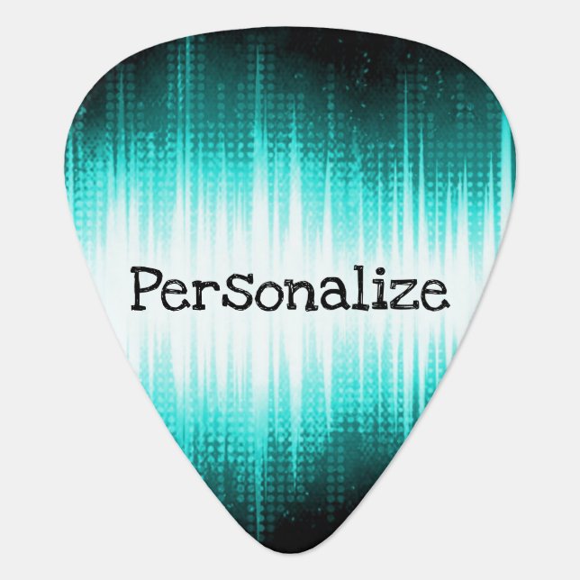 Musical Sound Wave Teal Design - Guitar 🎸 Pick (Front)