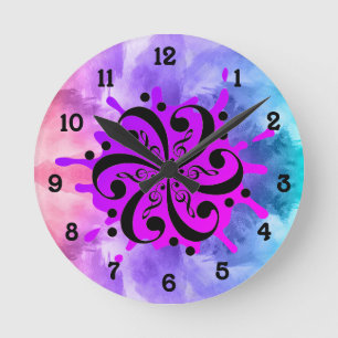 Musical Splash Round Clock