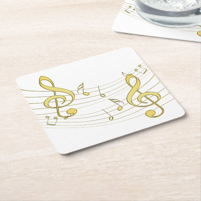 Musical Square Paper Coaster (Angled)