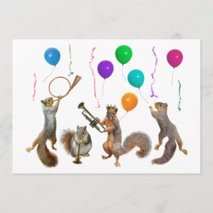 Musical Squirrels Party Invitation