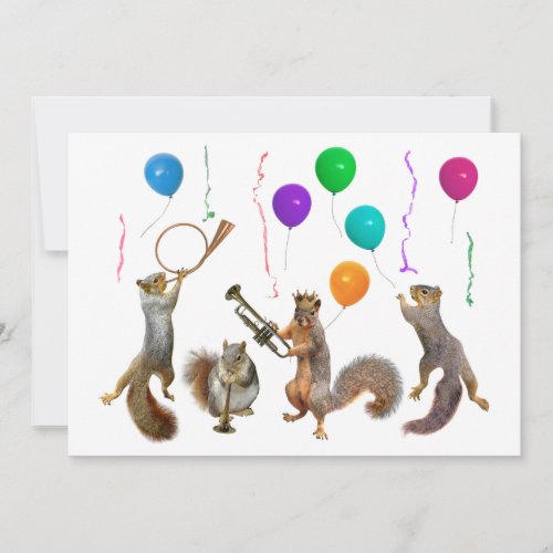 Musical Squirrels Party Invitation