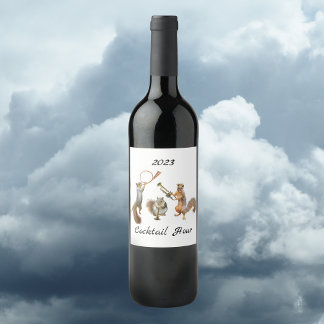 Musical Squirrels Wine Labels