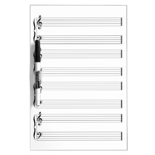 Musical Staff and Staves Dry-Erase Board