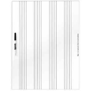 Musical Staff System (with 4 Blank Empty Staves) D Dry Erase Board