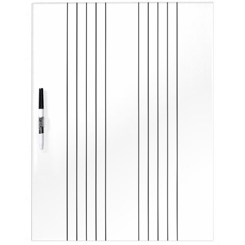 Musical Staff System with Blank Empty Staves Dry Erase Board
