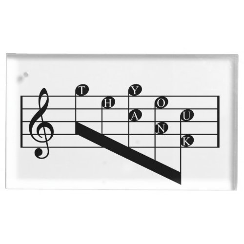 Musical Staff Treble Clef Thank You Notes Design Table Card Holder