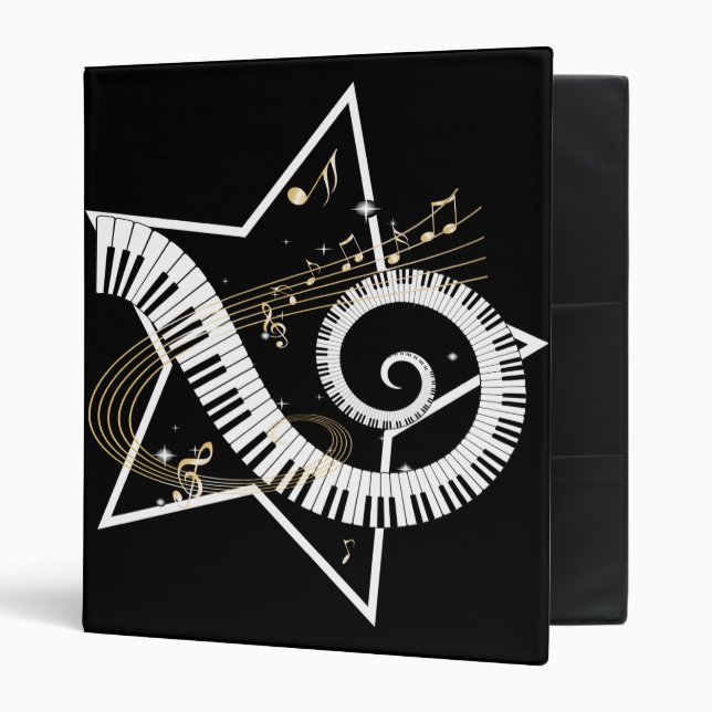 Musical Star golden notes 3 Ring Binder (Front/Inside)