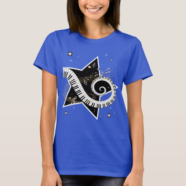Musical Star golden notes T-Shirt (Front)