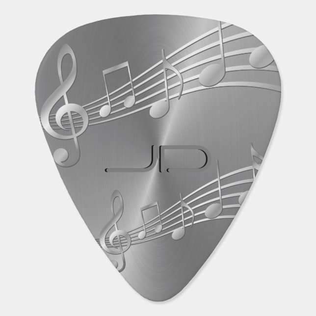 Musical Steel Monogram Guitar Pick (Back)
