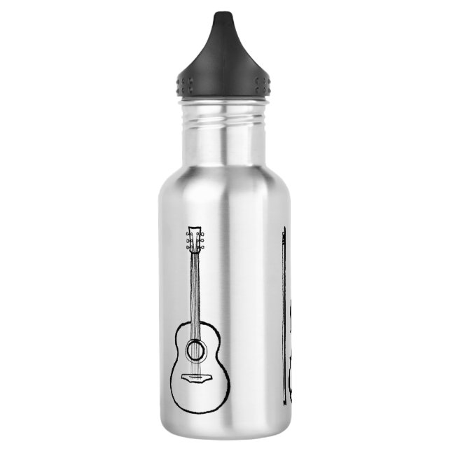 musical stringed instrument water bottle (Left)