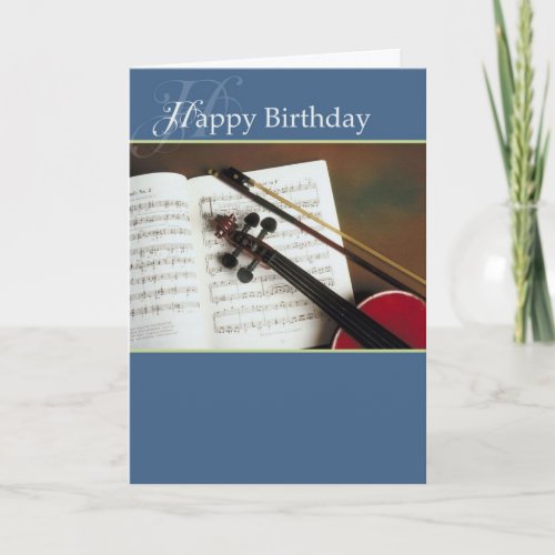 Musical Strings Happy Birthday Card