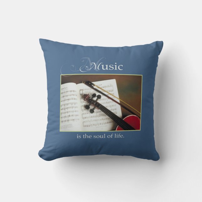 Musical Strings, The Soul of Life, Traditional Throw Pillow (Front)