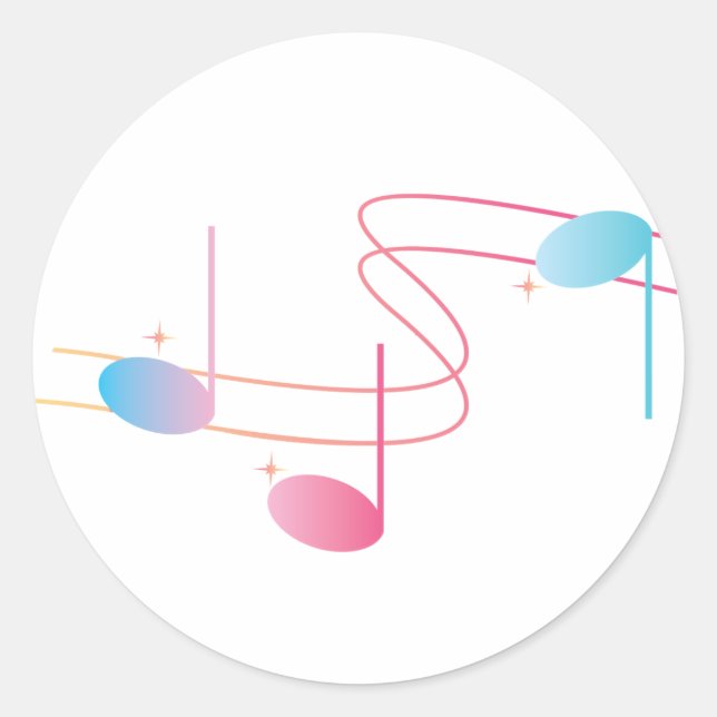 Musical Swirl Classic Round Sticker (Front)