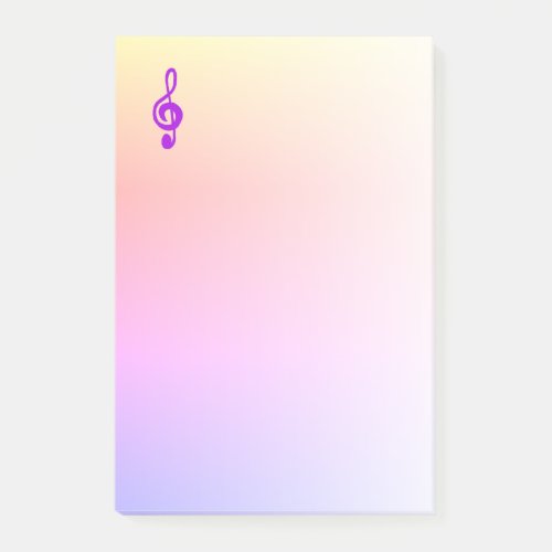 Musical Symbol Purple Treble Clef Ombre Pink Post_it Notes