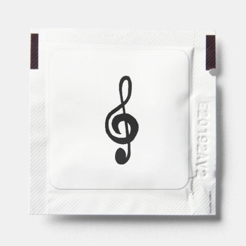 Musical Symbol Treble Clef Black White Hand Sanitizer Packet