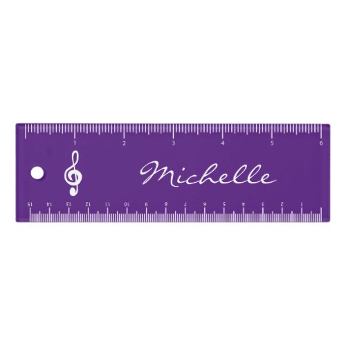 Musical Symbol Treble Clef Cute Purple  Ruler