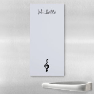 Musical Symbol Treble Clef Personalized  Magnetic Notepad