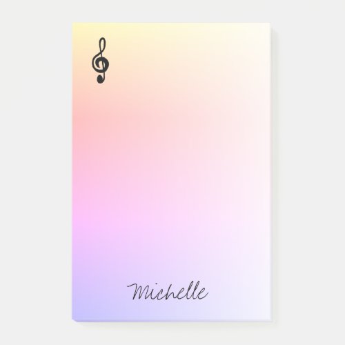 Musical Symbol Treble Clef Pink Post_it Notes