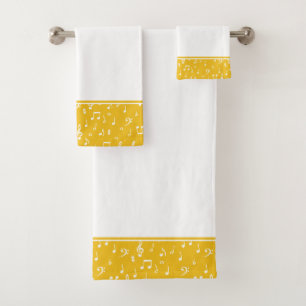 musical symbols bath towel set