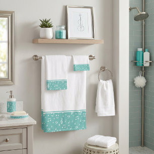 musical symbols bath towel set