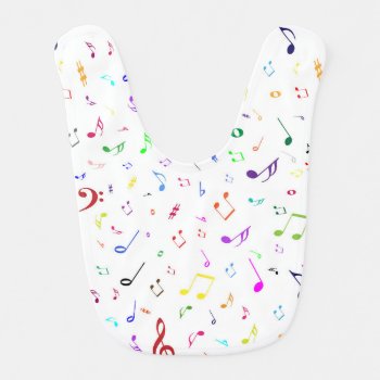 Musical Symbols In Rainbow Colors Baby Bib by StuffOrSomething at Zazzle