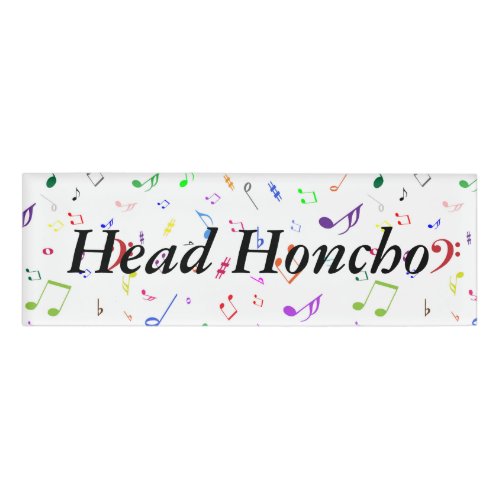 Musical Symbols in Rainbow Colors Name Tag