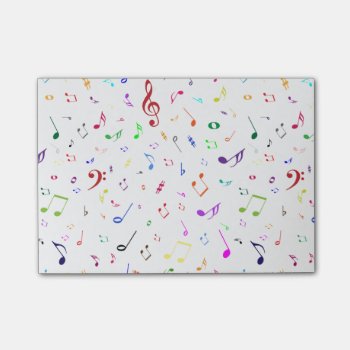 Musical Symbols In Rainbow Colors Post-it Notes by StuffOrSomething at Zazzle
