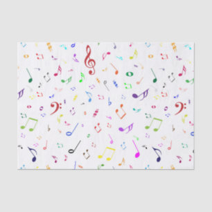 Musical Symbols in Rainbow Colors Tissue Paper