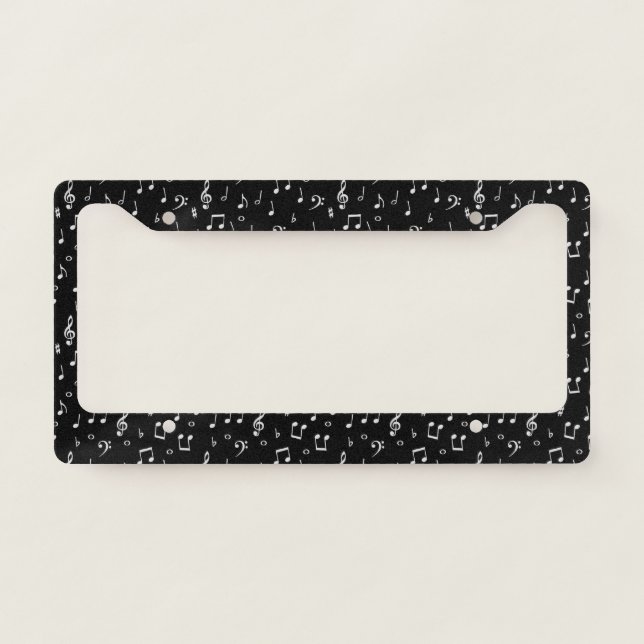 musical symbols license plate frame (Front)