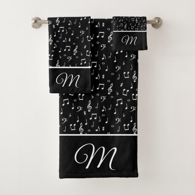 musical symbols monogram bath towel set (Insitu)