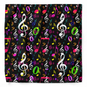 Musical Symbols Pattern Design Bandana